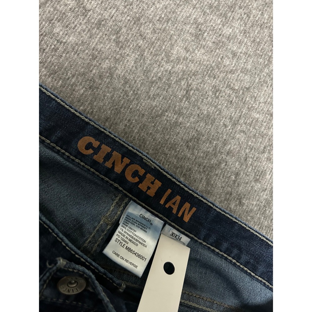 Cinch Ian Mens Slim Bootcut Jeans Blue Wash MB65436001 fit 32X33 (tag 30X34) - Picture 4 of 8